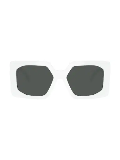 Versace Women's Medusa Biggie 55MM Square Sunglasses - White Gold Black | Thumbnail 2