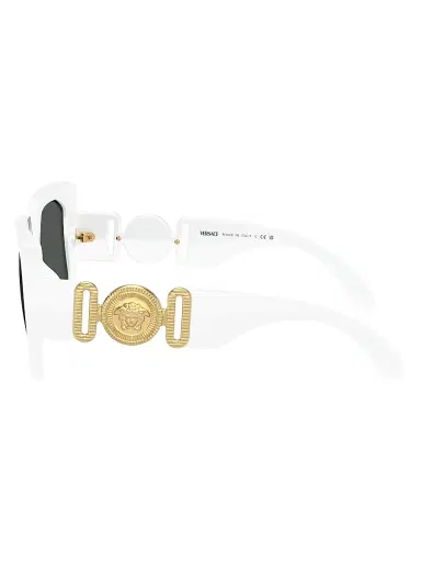 Versace Women's Medusa Biggie 55MM Square Sunglasses - White Gold Black | Thumbnail 3