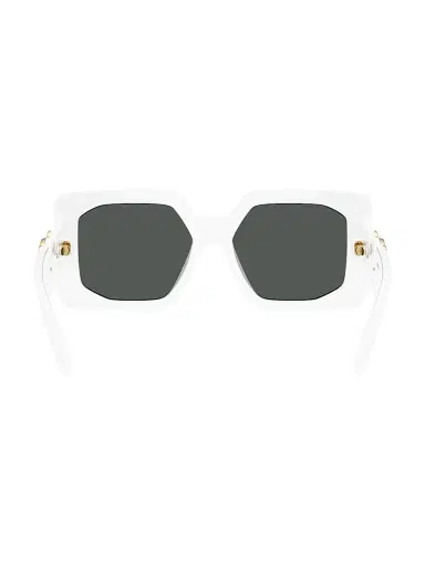 Versace Women's Medusa Biggie 55MM Square Sunglasses - White Gold Black | Thumbnail 4