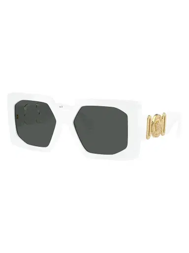 Versace Women's Medusa Biggie 55MM Square Sunglasses - White Gold Black | Thumbnail 1