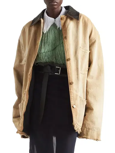 Prada Women's Canvas Jacket - Beige Khaki - Size 4 | Thumbnail 2 Prada Women's Canvas Jacket - Beige Khaki - Size 4 | Thumbnail 2