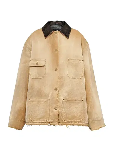 Prada Women's Canvas Jacket - Beige Khaki - Size 4 | Thumbnail 1 Prada Women's Canvas Jacket - Beige Khaki - Size 4 | Thumbnail 1