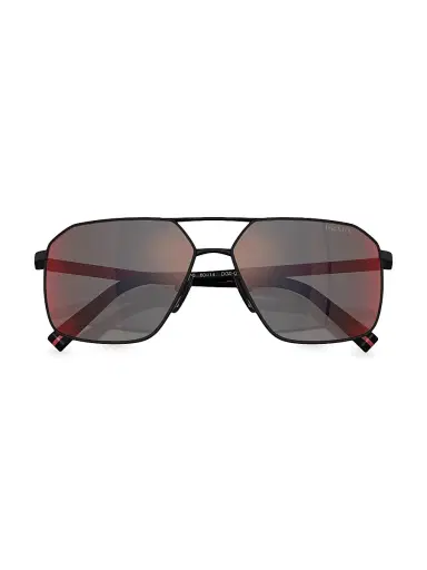 Prada Men's 60MM Aviator Sunglasses - Rubber Black | Thumbnail 5