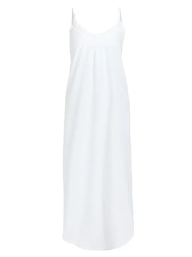 Papinelle Women's Lace-Trimmed Swiss Dot Cotton Nightgown - White
