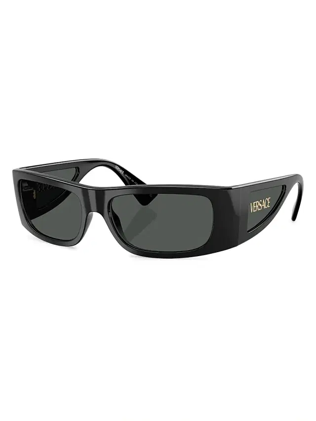 Versace Men's 57MM Pillow Sunglasses - Black