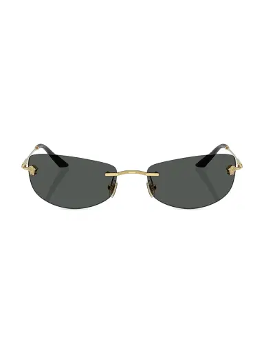 Versace Men's Runway 60MM Rectangular Sunglasses - Gold | Thumbnail 2 Versace Men's Runway 60MM Rectangular Sunglasses - Gold | Thumbnail 2