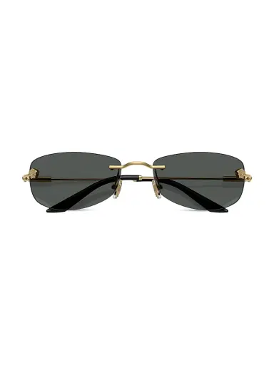 Versace Men's Runway 60MM Rectangular Sunglasses - Gold | Thumbnail 5 Versace Men's Runway 60MM Rectangular Sunglasses - Gold | Thumbnail 5