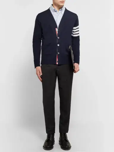 Thom Browne Striped Wool Cardigan - Men | Thumbnail 2