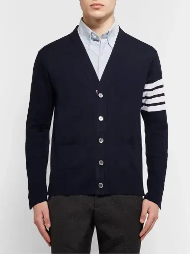 Thom Browne Striped Wool Cardigan - Men | Thumbnail 3
