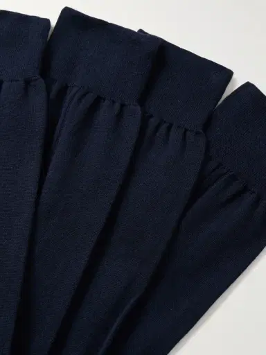 MR P. Two-Pack Ribbed Organic Cotton Socks - Men | Thumbnail 2