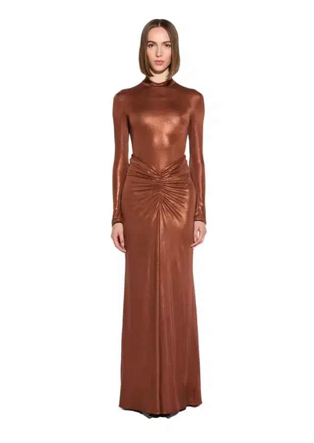 LAPOINTE Coated Jersey Ruched Maxi Skirt