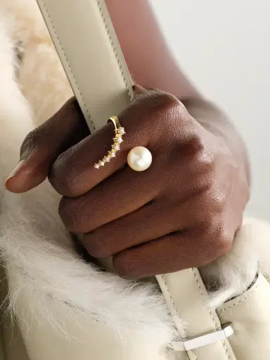 Mizuki 14-karat Gold, Pearl And Diamond Ring | Thumbnail 2 Mizuki 14-karat Gold, Pearl And Diamond Ring | Thumbnail 2