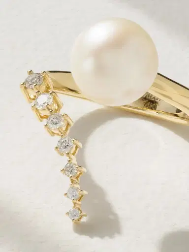 Mizuki 14-karat Gold, Pearl And Diamond Ring | Thumbnail 4 Mizuki 14-karat Gold, Pearl And Diamond Ring | Thumbnail 4