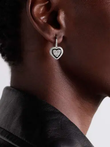 Kamyen Heart 18-karat White Gold, Diamond And Enamel Hoop Earrings | Thumbnail 2 Kamyen Heart 18-karat White Gold, Diamond And Enamel Hoop Earrings | Thumbnail 2