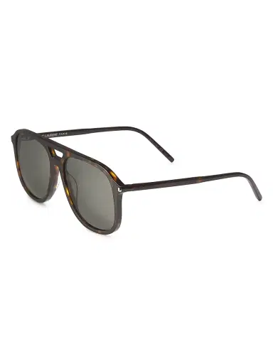 Saint Laurent Men's 58MM Pilot Sunglasses - Avana | Thumbnail 2