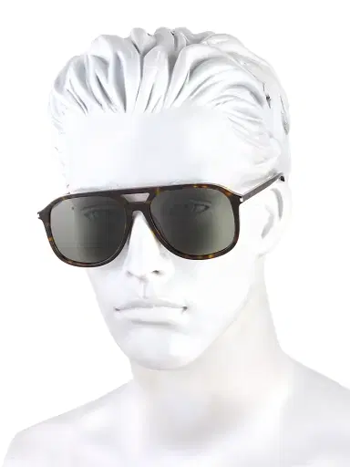 Saint Laurent Men's 58MM Pilot Sunglasses - Avana | Thumbnail 4