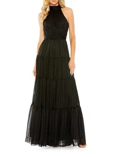 Mac Duggal Women's Satin Halter Gown - Black - Size 14 | Thumbnail 1 Mac Duggal Women's Satin Halter Gown - Black - Size 14 | Thumbnail 1