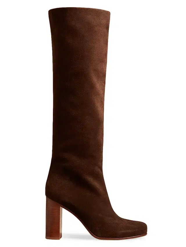 Women's Willow 90MM Suede Knee-High Boots - Dark Brown