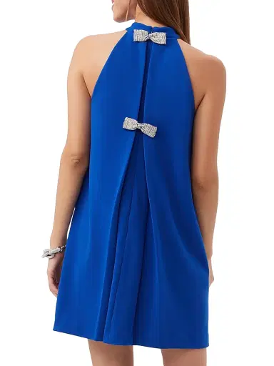 Trina Turk Women's Tapa Crepe Sleeveless Shift Minidress - Bewitching Blue | Thumbnail 2