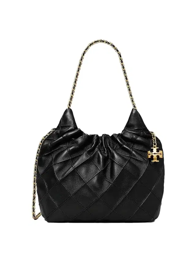 Tory Burch Women's Fleming Mini Leather Hobo Bag - Black