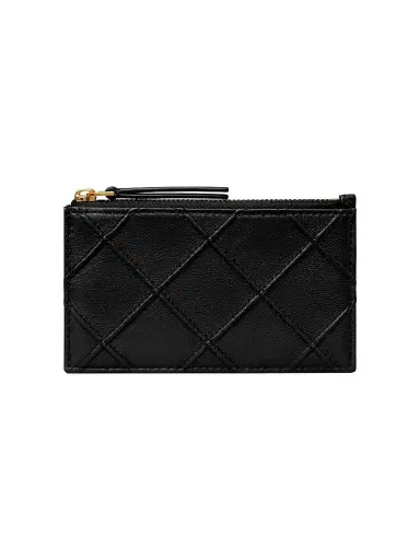 Tory Burch Women's Fleming Leather Card Case - Black | Thumbnail 1 Tory Burch Women's Fleming Leather Card Case - Black | Thumbnail 1