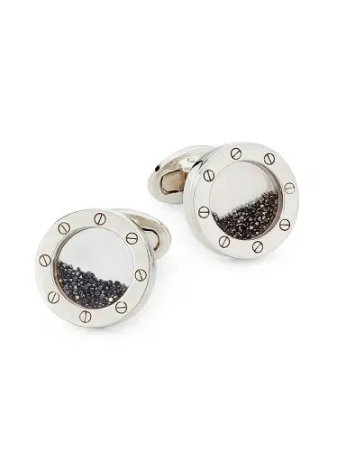Jan Leslie Men's Sterling Silver, Black Onyx & 0.22 TCW Diamond Cufflinks - Black White | Thumbnail 1 Jan Leslie Men's Sterling Silver, Black Onyx & 0.22 TCW Diamond Cufflinks - Black White | Thumbnail 1