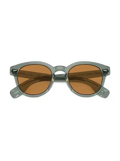 Oliver Peoples Women's Cary Grant Pillow 50MM Round Sunglasses - Transparent Blue Grey Orange | Thumbnail 5 Oliver Peoples Women's Cary Grant Pillow 50MM Round Sunglasses - Transparent Blue Grey Orange | Thumbnail 5