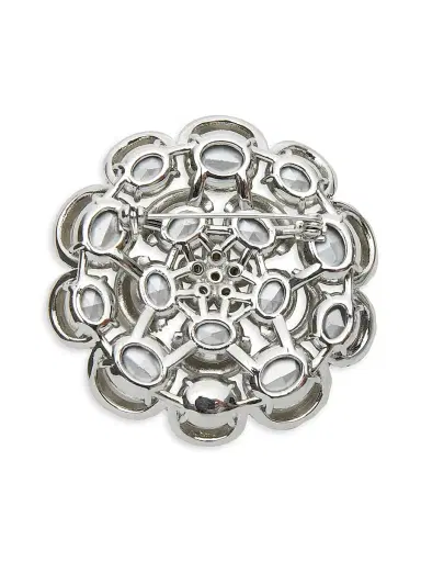 Lele Sadoughi Women's Rose Silvertone & Crystal Brooch - Shiny Silver | Thumbnail 2