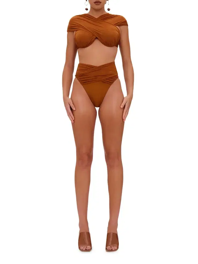 Women's Ubu Cross-Over Bikini Top - Sand