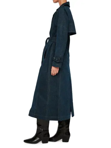 DL1961 Premium Denim Women's Denim Trench Coat - Blue | Thumbnail 3 DL1961 Premium Denim Women's Denim Trench Coat - Blue | Thumbnail 3