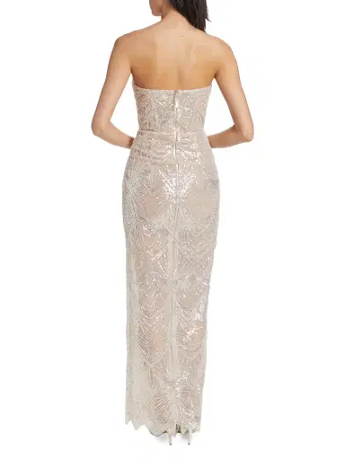 Bronx and Banco Women's Giselle Embellished Strapless Column Gown - White | Thumbnail 4