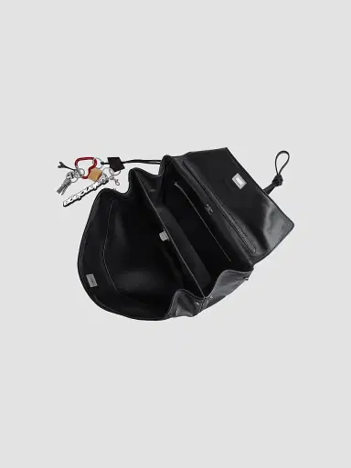 Balenciaga Women's Rodeo Medium Handbag Used Effect with One Charm - Black | Thumbnail 5