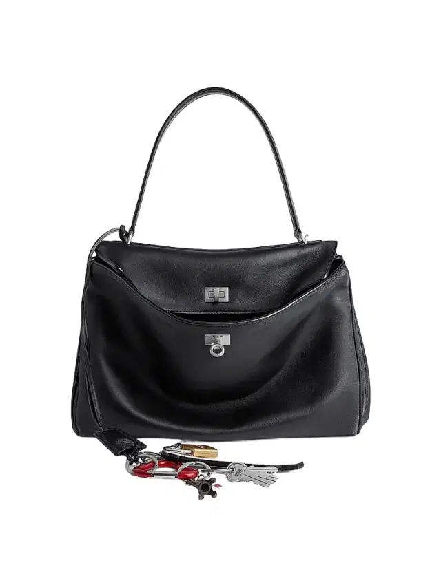 Balenciaga Women's Rodeo  Handbag Used Effect with One Charm - Black