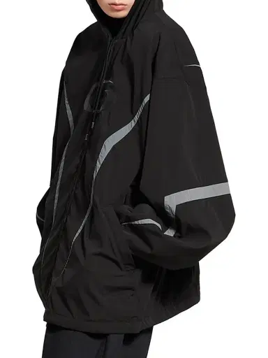 Balenciaga Men's Loop Sports Icon Large Tracksuit Jacket - Black Grey - Size Small | Thumbnail 3 Balenciaga Men's Loop Sports Icon Large Tracksuit Jacket - Black Grey - Size Small | Thumbnail 3