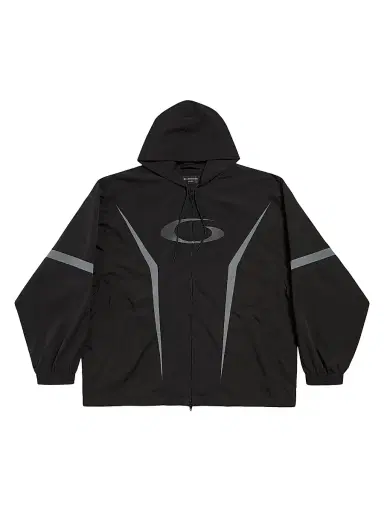 Balenciaga Men's Loop Sports Icon Large Tracksuit Jacket - Black Grey - Size Small | Thumbnail 1 Balenciaga Men's Loop Sports Icon Large Tracksuit Jacket - Black Grey - Size Small | Thumbnail 1