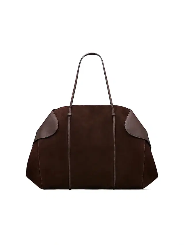 Women's Berenices Leather & Suede Shoulder Bag - Dark Chocolate
