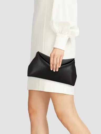 Toteme Women's T-Lock Convertible Leather Clutch - Champagne | Thumbnail 3