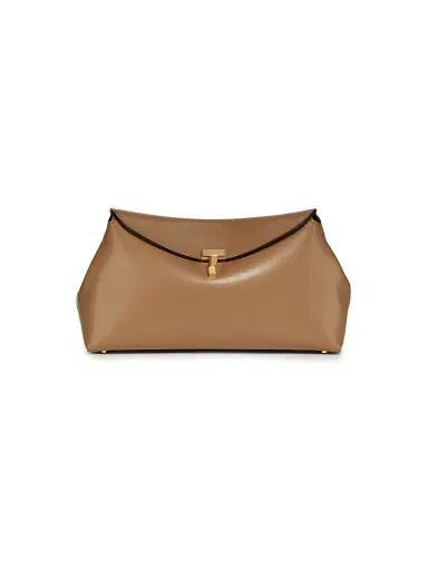 Toteme Women's T-Lock Convertible Leather Clutch - Champagne | Thumbnail 5