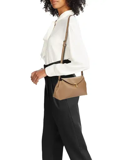 Toteme Women's T-Lock Convertible Leather Clutch - Champagne | Thumbnail 6