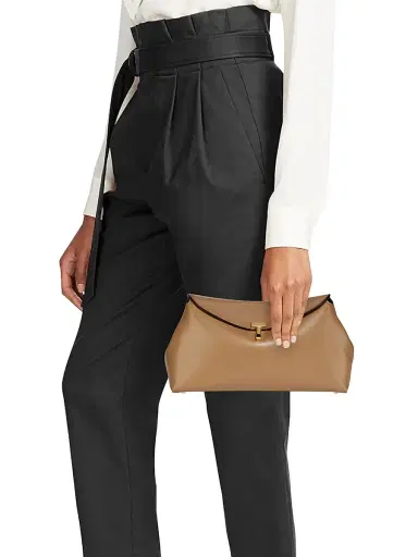 Toteme Women's T-Lock Convertible Leather Clutch - Champagne | Thumbnail 7