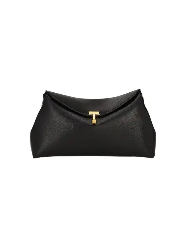 Toteme Women's T-Lock Convertible Leather Clutch - Champagne