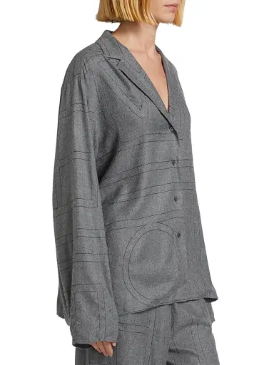 TOTEME Women's Monogram Flannel Pajama Top | Thumbnail 4 TOTEME Women's Monogram Flannel Pajama Top | Thumbnail 4