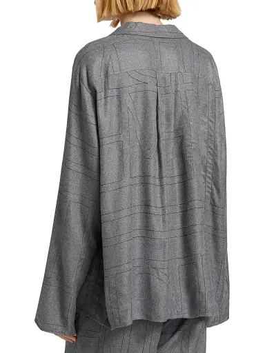 TOTEME Women's Monogram Flannel Pajama Top | Thumbnail 5 TOTEME Women's Monogram Flannel Pajama Top | Thumbnail 5
