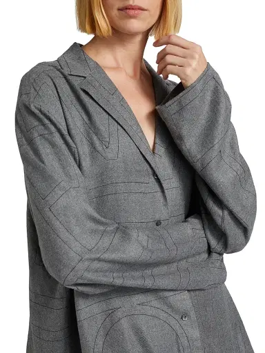 TOTEME Women's Monogram Flannel Pajama Top | Thumbnail 6 TOTEME Women's Monogram Flannel Pajama Top | Thumbnail 6