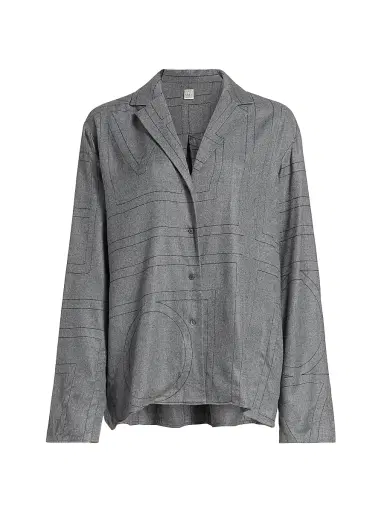 TOTEME Women's Monogram Flannel Pajama Top | Thumbnail 1 TOTEME Women's Monogram Flannel Pajama Top | Thumbnail 1