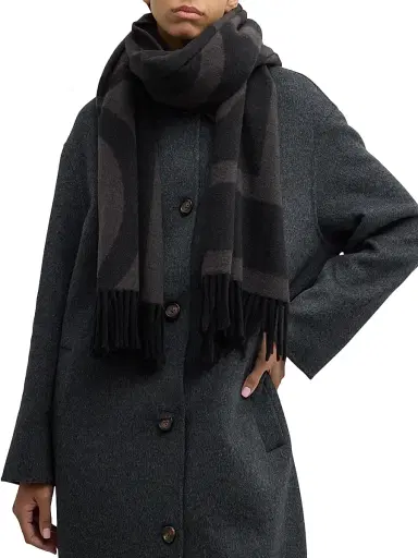 TOTEME Women's Monogram Jacquard Wool Scarf | Thumbnail 3 TOTEME Women's Monogram Jacquard Wool Scarf | Thumbnail 3