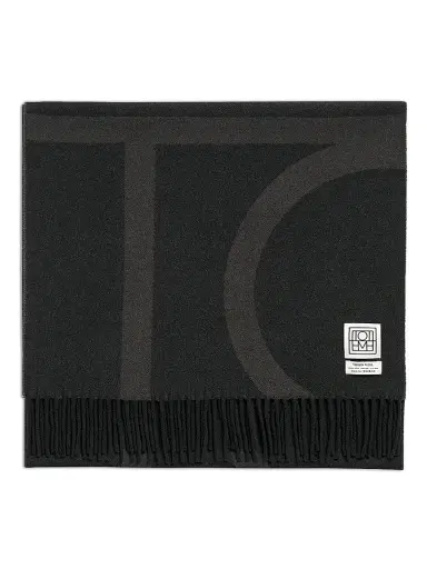 TOTEME Women's Monogram Jacquard Wool Scarf | Thumbnail 4 TOTEME Women's Monogram Jacquard Wool Scarf | Thumbnail 4