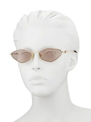 Miu Miu Women's 56MM Geometric Sunglasses - Gold Lightbrown | Thumbnail 3