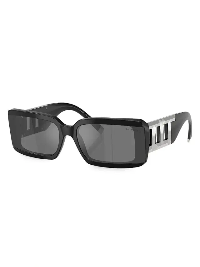 Tiffany & Co. Women's Tiffany T 62MM Rectangular Sunglasses - Dark Grey Black