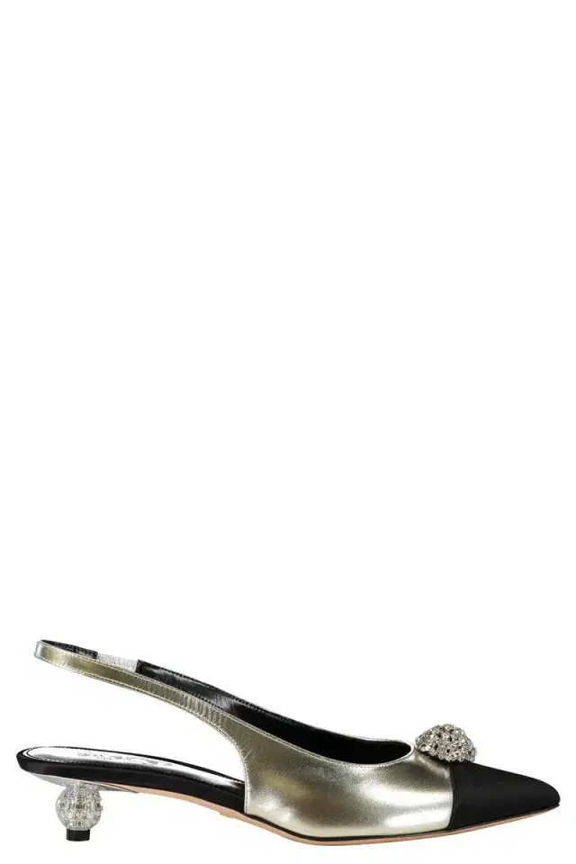 Slingback Heel - Silver Crystal